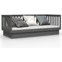 vidaXL Slaapbank 80x200 cm massief grenenhout grijs