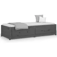 vidaXL Slaapbank 90x200 cm massief grenenhout grijs