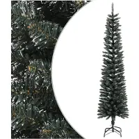 vidaXL Kunstkerstboom met standaard smal 240 cm PVC groen