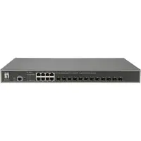 Level One 8x Ethernet / 12x SFP+ DRAM, Flash, AC, 50/60 Hz (8 Havens), Netwerkschakelaar, Grijs