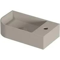 Ink Concept R Trevi Fontein Afgerond 40x22x10cm Keramiek - Links - 1 Kraangat - Mat Creme Cotton - 8718835405328 - Rechthoekig / 1 Ronde Hoek
