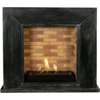 Xaralyn Bio-ethanol haard - Nero BST-SBP - zwart gepolijst natuursteen - 3 KW verwarming - haardombouw inclusief inbouwhaard - schouw