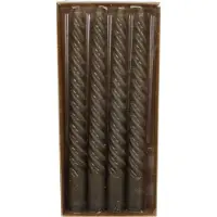 Gifts Amsterdam - Tafelkaars Twist – Set van 4 Gedraaide Kaarsen - Donkergrijs