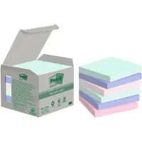 Post-It Recycled Sticky Notes Kleurenassortiment Pastel 76 x 76 mm 100 Vellen Pak van 6