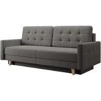 Selsey VERAT – 3-zits slaapbank – Easy-Clean velours – donkergrijs