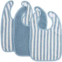 Meyco Baby Fat Stripe Slab - 3-pack - Jacquard Badstof - Jeans Blue