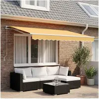 vidaXL Uitschuifbare luifel Zand 450 × 350 cm Polyester en Aluminium