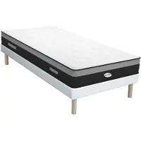Vente-unique Set bedbodem en hybride matras pocketveren 7 vlakken en vormgeheugen AMARANTE van NATUREA - 90 x 200 cm