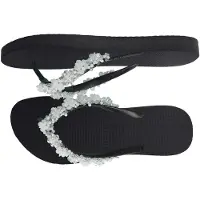 Uzurii Precious Bloom White Dames Slippers Black Maat 39/40