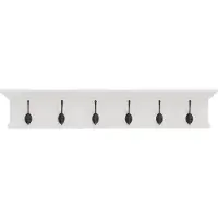 Nova solo Halifax Wandkapstok met 6 Haken en Geïntegreerde Hoedenplank - Stijlvol Klassiek Landelijk Design in Wit met Hoogwaardige Afwerking van Massief Hout