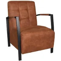 Lizzely Garden & Living Fauteuil Noud loungestoel cognac microvezel armstoel