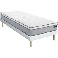 Vente-unique Set bedbodem + matras met pocketveren 22 cm SERENITE van YSMÉE - 90 x 190 cm L 190 cm x H 30 cm x D 90 cm
