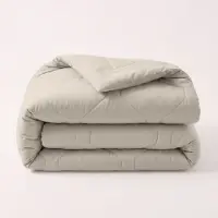 HappyBed Dekbed zonder overtrek 140x200 - Bedrukt dekbed zonder hoes - Hoesloos Dekbed met Print - Wasbaar Zomerdekbed - Eenpersoonsdekbed - Taupe