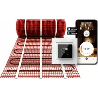 E-Heat Verwarmingsmat Set Basic WiFi 10 m² / 1500 Watt Set met ET44-thermostaat | Wit