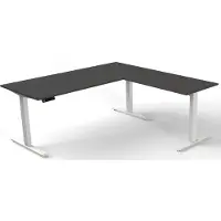 Kerkmann Move 3 Zit-sta-bureau Vrije vorm Antraciet T-Voet 1,800 (B) x 1,800 (D) x 1.200 (H) mm Hout