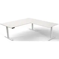 Kerkmann Move 3 Zit-sta-bureau Vrije vorm Wit T-Voet 2,000 (B) x 1,000 (D) x 720 (H) mm Hout