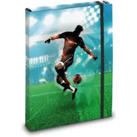 Itenga notitieboekdoos met motief DIN A4 - schoolnotitieboekdoos verzamelbox met elastiek - voor kinderen, tieners, studenten, meisjes (motief voetbal)