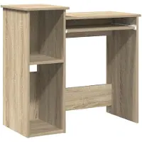 vidaXL Bureau met schappen 84x40x78 cm bewerkt hout sonoma eikenkleur