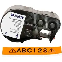 Brady M4C-750-595-OR-BK tape vinyl zwart op oranje | 19,05 mm x 7,62 m (origineel)