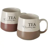 Boltze - Set van 2 - Mokken - “TEA time” - Keramiek - 370 ml - Vaatwasser & magnetron veilig - Handgemaakt