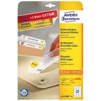 Avery Zweckform L4737-25 multifunctionele etiketten A4 63,5 x 29,6 mm wit (675 etiketten)
