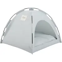 INF Zomer koelende huisdier tent - ademend opvouwbaar buitenhuisdier bed, draagbare stoffen schuilplaats voor kleine honden en katten Gray L