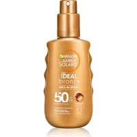 Garnier Ambre Solaire Ideal Bronze Milk-in-Spray SPF 50 – Zonnebrandspray 150 ml – Zeer Hoge UVA/UVB Bescherming – Hydraterende Zonnespray