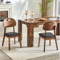 STILVORA Eetkamerstoel Set Van 2 - Ovale Rugleuning Met Tragegreep - Moderne Houten Stoelen Voor Eetkamer, Keuken En Woonkamer - Hout - Zwart