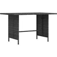 vidaXL Tuintafel 110x70x65 cm poly rattan grijs