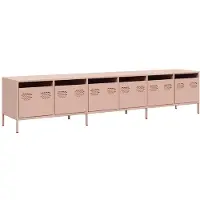 vidaXL Tv-meubel 202x39x43,5 cm koudgewalst staal roze