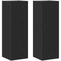 vidaXL Wand TV Kast 2 st Zwart Eiken Bewerkt hout