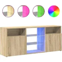 vidaXL Tv-meubel met LED-verlichting 120x30x50 cm sonoma eikenkleurig