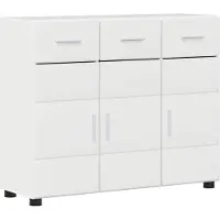 vidaXL Dressoir FLORIN 88,5 x 30,5 x 73 cm Hoogglans wit Bewerkt hout