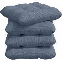 vidaXL Zitkussens 4 st Corduroy stof Blauw 40 x 40 cm