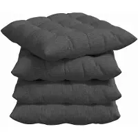 vidaXL Zitkussens 4 st Corduroy stof Donkergrijs 40 x 40 x 6 cm