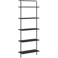 vidaXL Boekenplank 5-laags 60 x 24 x 168 cm Bewerkt hout Zwart Eiken