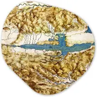 MuchoWow Organische wanddecoratie 40x40 cm - Organisch schilderij Toscane - Leonardo da Vinci - Muurdecoratie woonkamer - Kamer decoratie - Schilderijen - Muurcirkel aesthetic