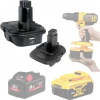 Rosfix Adapter Vervanging DCA1820 - Accu-Adapter 18/20V - Geschikt voor DeWalt DCB201/DCB203 en, Milwaukee