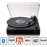 Lenco LS-15BK - Platenspeler met Bluetooth, twee ingebouwde speakers en AT3600L cartridge - Zwart