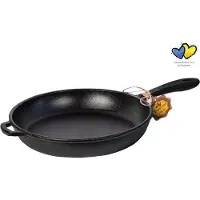 Spies Online Koekenpan van gietijzer - ø 20 x 4 cm - Gietijzeren pan geschikt voor alle warmtebronnen - Bakken - Inductie - Metalen handgreep - Pan - Vrij van - Zwart