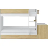 Vente-unique Stapelbed hout natuurlijk licht 90 x 190 cm