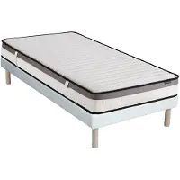 Vente-unique Set van bedbodem en matras – 90 x 200 cm – Schuim met vormgeheugen – 19 cm dik – ORTHOMEMORY II van DREAMEA L 200 cm x H 30 cm x D 90 cm