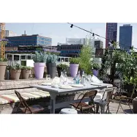 Elho Bloempot Loft Urban Hoog - Kunststof - Zwart - Diam.42xh56,4cm