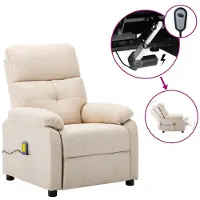 vidaXL elektrische massagestoel crème stof