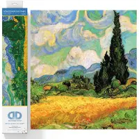 Diamond Dotz - Tarwevelden (Van Gogh), Volle Drill, Ronde Dotz, 15.4"x20.1", Van Gogh Diamant Schilderij