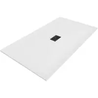 Mexen Hugo rechthoekige SMC douchebak 180 x 100 , wit, zwarte afdekking - 42101018-B