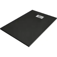 Mexen Hugo rechthoekige SMC douchebak 120 x 70 , zwart, inox afdekking - 42707012-X