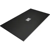 Mexen Hugo rechthoekige douchebak SMC 200 x 100 , zwart, inox afdekking - 42701020-X