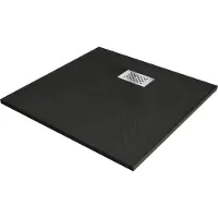 Mexen Hugo vierkante douchebak SMC 80 x 80 , zwart, inox rooster - 42708080-X
