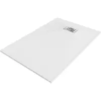 Mexen Hugo rechthoekige douchebak SMC 130 x 70 , wit, afdekking inox - 42107013-X
